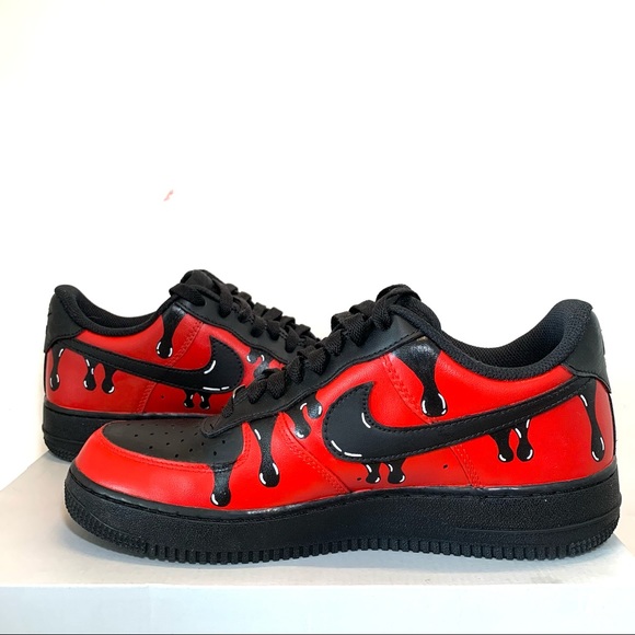 Red drippy nike air force 1 custom - Picture 3 of 3